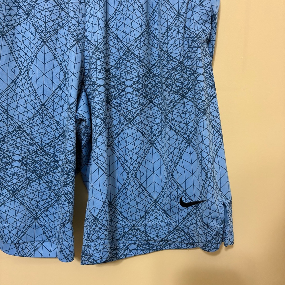 Nike Dri-Fit Training Shorts Geometric Line Basketball Mens S Blue Athletic - Picture 3 of 8